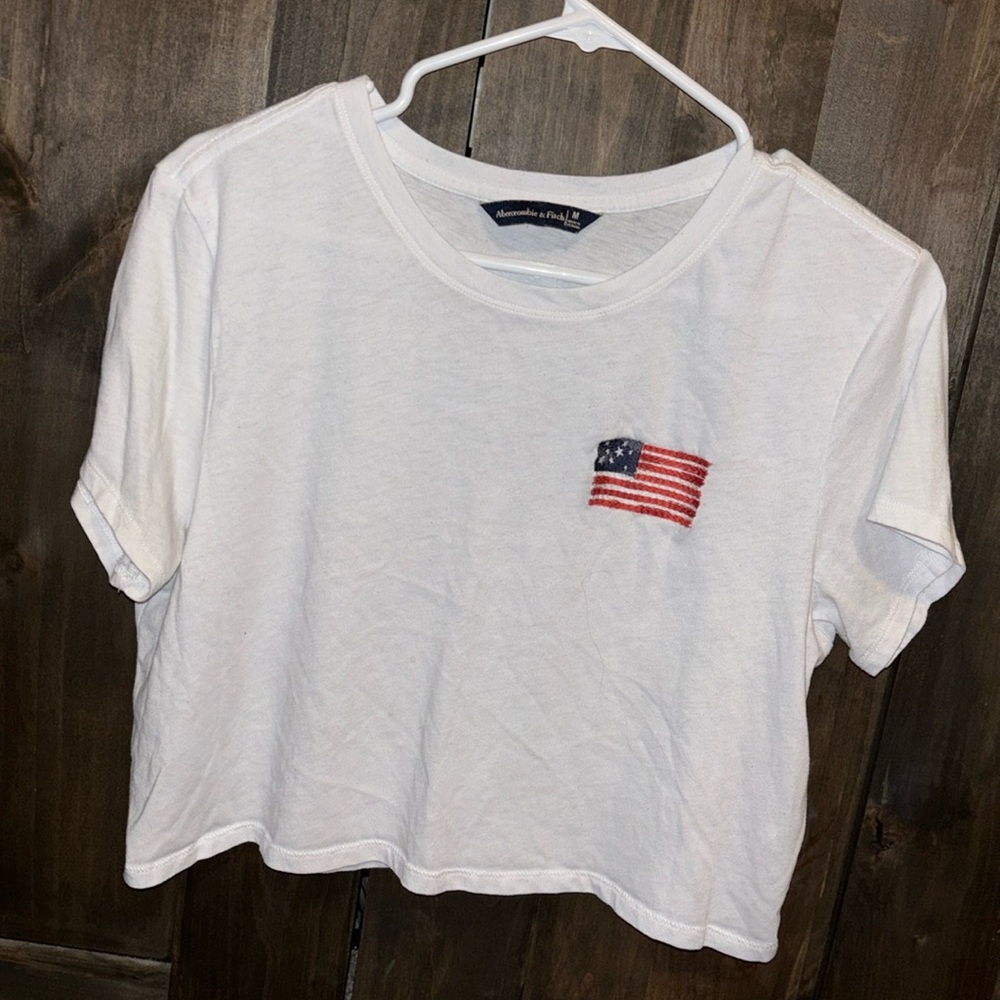 Cropped American flag shirt